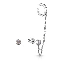 Серьги из серебра с фианитом