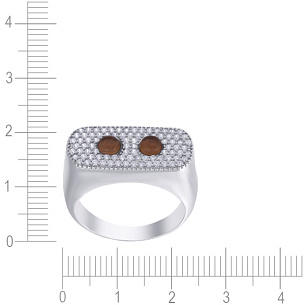 Кольцо из серебра с стеклом, фианитом