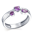 Кольцо из серебра с аметистами