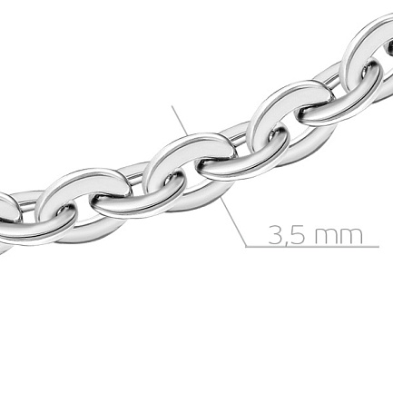 Цепь автомат из серебра, плетение якорное