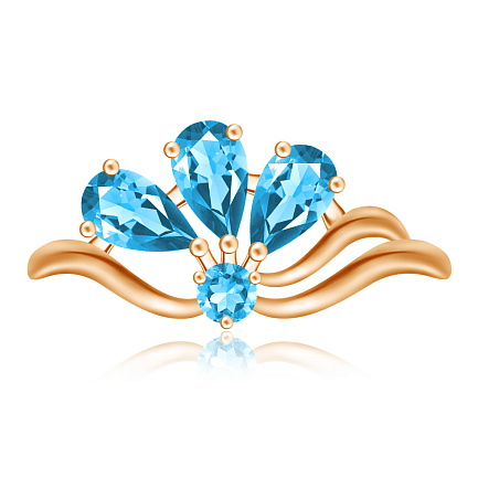 Кольцо из красного золота с топазом