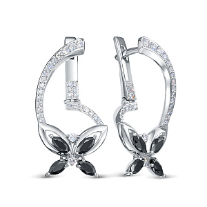 Серьги из белого золота с бриллиантами