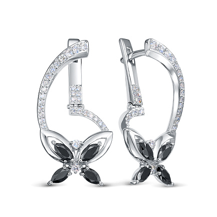 Серьги из белого золота с бриллиантами
