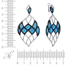 Серьги из серебра с агатом, фианитом