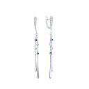 Серьги с английским замком из белого золота с бриллиантами