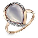 Кольцо из красного золота с бриллиантами, аметистом