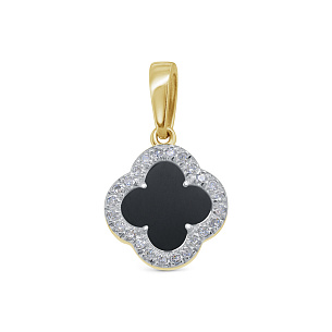 Подвеска из желтого золота с ониксом