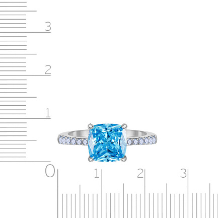 Кольцо из серебра с фианитом