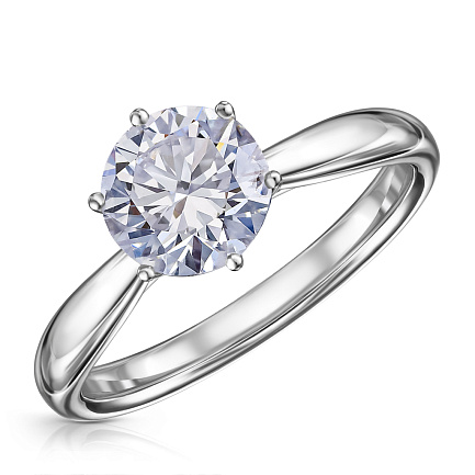 Кольцо из белого золота с бриллиантом