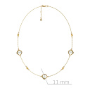 Колье из желтого золота с аметистами, плетение якорное