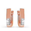 Серьги с английским замком из красного золота с бриллиантами