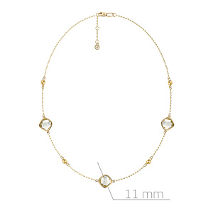 Колье из желтого золота с аметистами, плетение якорное