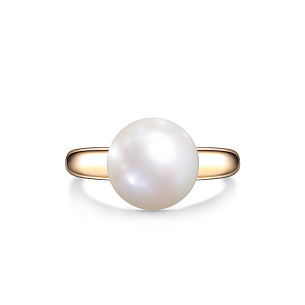 Кольцо из желтого золота с жемчугом