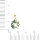 Подвеска из желтого золота с аметистом, бриллиантом