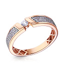 Кольцо из красного золота с фианитом