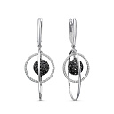 Серьги с английским замком из белого золота с бриллиантами