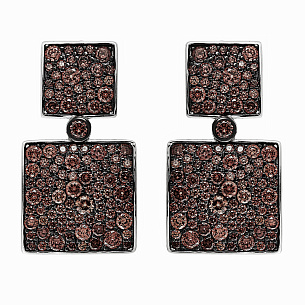 Серьги с английским замком из серебра с фианитами