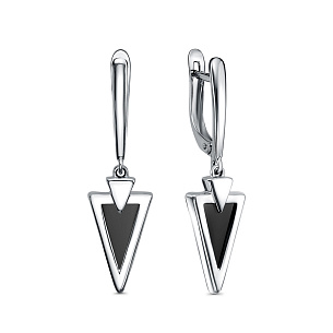 Серьги с английским замком из серебра с фианитом