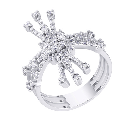 Кольцо из белого золота с бриллиантами