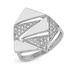 Кольцо из белого золота с бриллиантами