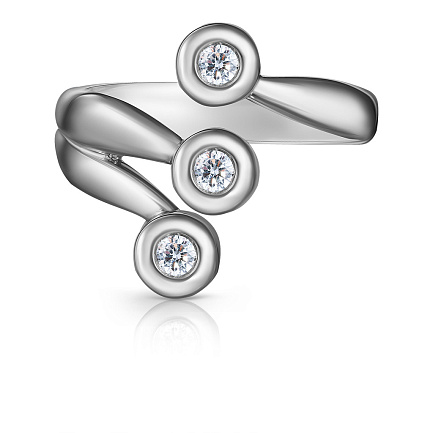 Кольцо из белого золота с бриллиантами