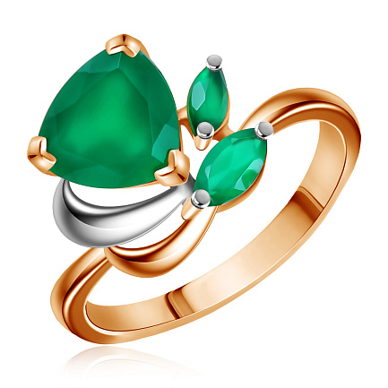 Кольцо из красного золота с агатом