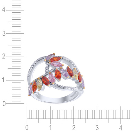 Кольцо из серебра с фианитом