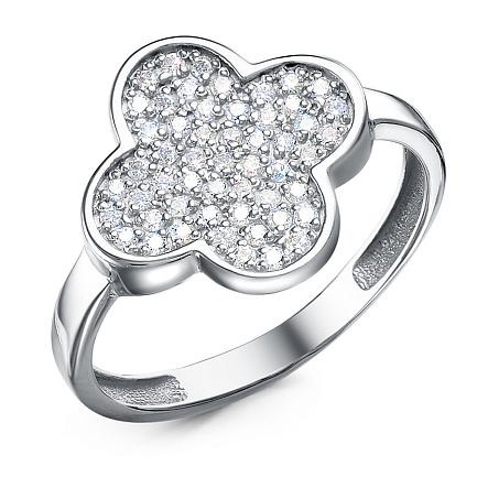 Кольцо из серебра с фианитами