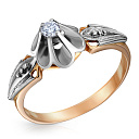 Кольцо из комбинированного золота с бриллиантом