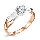 Кольцо из красного золота с бриллиантом