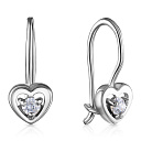 Серьги детские из серебра с фианитом