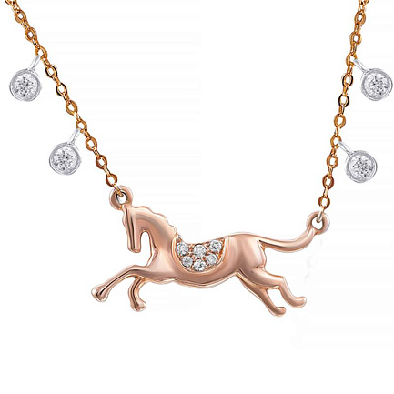 Колье из комбинированного золота с бриллиантами