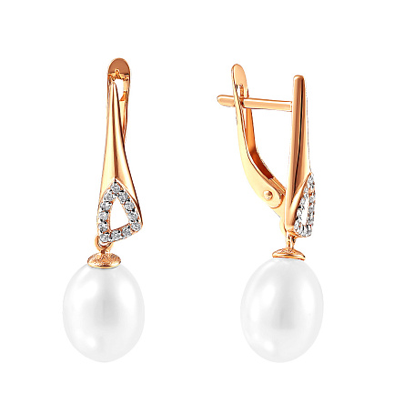 Серьги с английским замком из красного золота