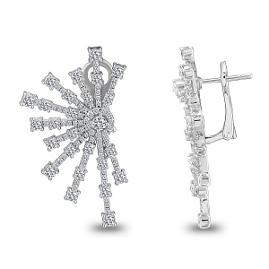 Серьги из белого золота с бриллиантами