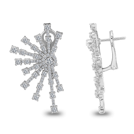 Серьги из белого золота с бриллиантами