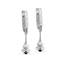 Серьги с английским замком из серебра с фианитами