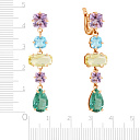 Серьги с английским замком из красного золота с аметистом