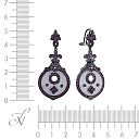 Серьги из серебра с агатами, рубином