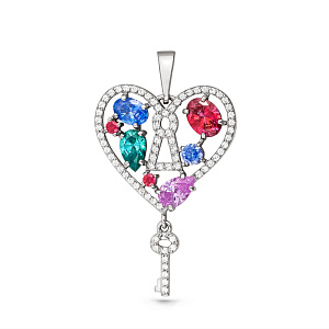 Подвеска из серебра с фианитами