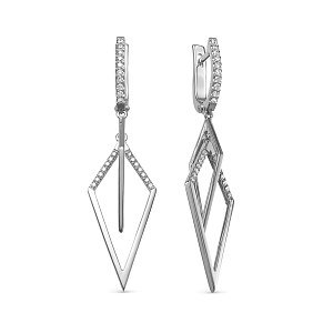 Серьги из белого золота с бриллиантами