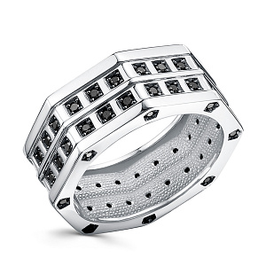 Кольцо из белого золота с бриллиантами