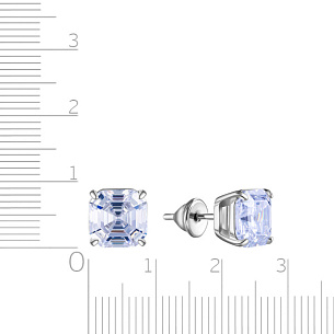 Пусеты из серебра с фианитами