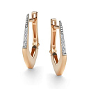 Серьги с английским замком из красного золота с бриллиантами