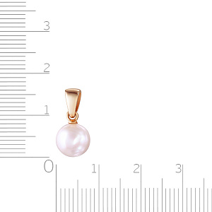 Подвеска из красного золота с жемчугом