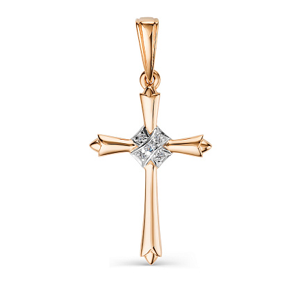 Подвеска из красного золота с бриллиантами