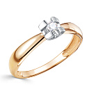 Кольцо из красного золота с бриллиантом