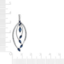 Подвеска из белого золота с бриллиантами, сапфиром