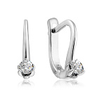 Серьги с английским замком из белого золота с бриллиантами
