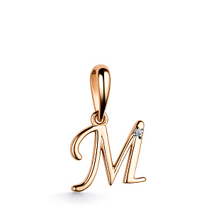 Подвеска из красного золота с бриллиантом