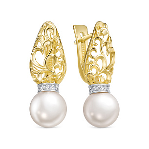 Серьги с английским замком из желтого золота